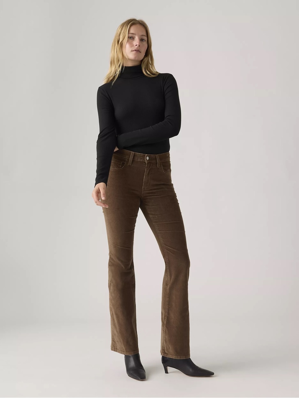 LEVIS | 726 HIGH-RISE FLARE BROWN CORDUROY WOMEN'S PANTS 31